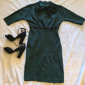 Dabuwawa- Retro Green Bow Dress